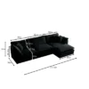 NicBex Couches For Living Room 111.5" Modern L Shape Sectional Sofa Couch With Ottoman Chenille Upholstered 3 Seater Sleeper Sofa, Black
