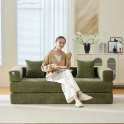 NicBex Modern Folding Chenille Futon Sofa Bed With Sleeping Mattress & Pillows,Convertible Floor Sleeper Couch For Living Room,Apartment 15 NicBex Modern Folding Chenille Futon Sofa Bed With Sleeping Mattress & Pillows,Convertible Floor Sleeper Couch For Living Room,Apartment -Nicbex GUEST 208deddb bc9c 4200 b7a0 c58d216b5e60