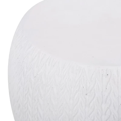 NicBex 15.75" Outdoor Side Table,Lightweight Concrete Patio End Table With Woven Design,Modern Accent Table For Garden,Patio & Deck 5 NicBex 15.75" Outdoor Side Table,Lightweight Concrete Patio End Table With Woven Design,Modern Accent Table For Garden,Patio & Deck - Image 3