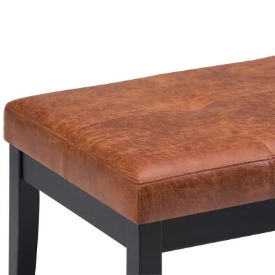 NicBex Modern Rectangular Tufted Pouf Ottoman, Contemporary Entryway Bench With Wood Framed Base And Legs For Bedroom, Living Room, Dark Brown 4 NicBex Modern Rectangular Tufted Pouf Ottoman, Contemporary Entryway Bench With Wood Framed Base And Legs For Bedroom, Living Room, Dark Brown - Image 2