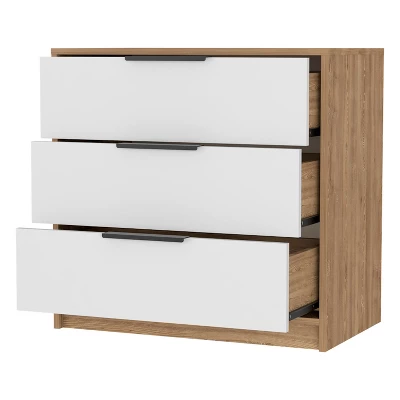 NicBex 3 Drawers Dresser For Bedroom,Modern Style Wooden Drawers With Black Handle,Dressers For Kids Room,Living Room,Entry And Hallway 10 NicBex 3 Drawers Dresser For Bedroom,Modern Style Wooden Drawers With Black Handle,Dressers For Kids Room,Living Room,Entry And Hallway - Image 8