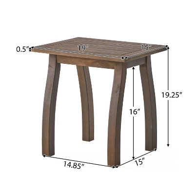 NicBex 19” Outdoor Side Table With Acacia Wood,Space-Saving End Table For Garden,Patio,Patio Table For Drinks & Decor,Outdoor Furniture 3 NicBex 19” Outdoor Side Table With Acacia Wood,Space-Saving End Table For Garden,Patio,Patio Table For Drinks & Decor,Outdoor Furniture