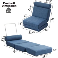 NicBex Foldable Futon Sofa Bed With Pillow Portable Single Linen Sofa Chair Convertible Sleeper Couch For Living Room 13 NicBex Foldable Futon Sofa Bed With Pillow Portable Single Linen Sofa Chair Convertible Sleeper Couch For Living Room -Nicbex GUEST 22de2c63 5843 4f49 89e8 789d6ecf083c