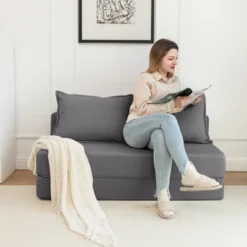 NicBex Modern Foldable Corduroy Loveseat Sofa With Removable Pillows, Minimalist 2-Seater Sofa For Living Room & Bedroom 14 NicBex Modern Foldable Corduroy Loveseat Sofa With Removable Pillows, Minimalist 2-Seater Sofa For Living Room & Bedroom -Nicbex GUEST 22f70522 112e 4c8c 92c2 c477d2a5a42c