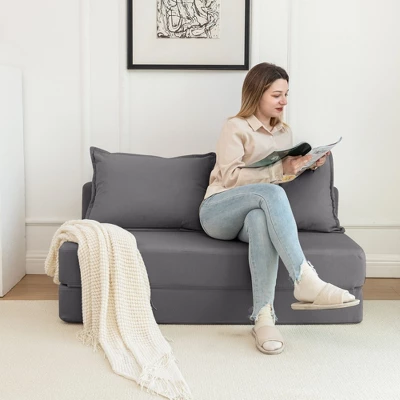 NicBex Modern Foldable Corduroy Loveseat Sofa With Removable Pillows, Minimalist 2-Seater Sofa For Living Room & Bedroom 8 NicBex Modern Foldable Corduroy Loveseat Sofa With Removable Pillows, Minimalist 2-Seater Sofa For Living Room & Bedroom - Image 6