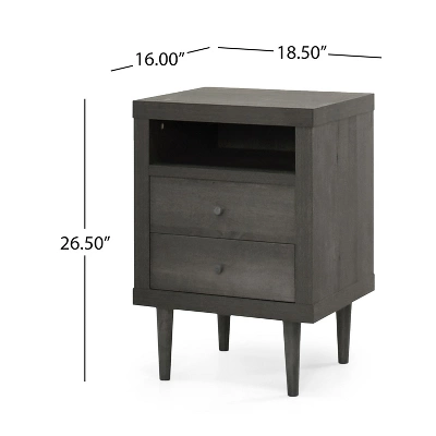 NicBex 26.9" Mid-Century Modern Nightstand With Open Shelf,Wooden Night Stand With Drawers,Bedside Table For Bedroom,Living Room 3 NicBex 26.9" Mid-Century Modern Nightstand With Open Shelf,Wooden Night Stand With Drawers,Bedside Table For Bedroom,Living Room