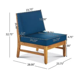 NicBex 6-Piece Acacia Wood Outdoor Patio Sofa Set, Modular Sectional Sofa With Coffee Table, Coastal Outdoor Couch Set -Nicbex GUEST 23651e66 3a9f 448b 846b 71a603735bd6