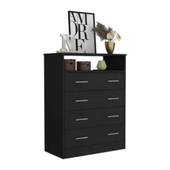 NicBex 4 Drawers Dresser For Bedroom With 1 Open Shelf,Chest Of Drawers With White Metal Handle,Storage Dressers For Bedroom -Nicbex GUEST 23999d98 3c3f 4f43 8755 ee5ba809452f