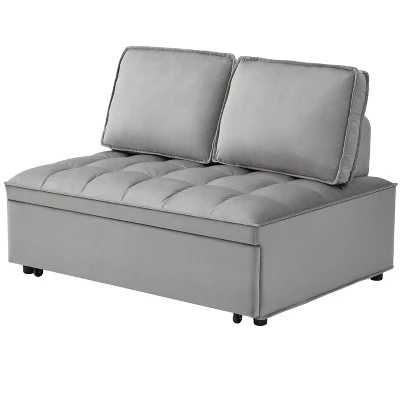 NicBex Convertible Sleeping Sofa Bed,Velvet 2 Seat Sofa With 2 Removable Back Pillow For Living Room,Apartment,Office 4 NicBex Convertible Sleeping Sofa Bed,Velvet 2 Seat Sofa With 2 Removable Back Pillow For Living Room,Apartment,Office - Image 2