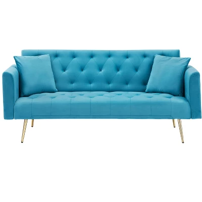NicBex Convertible Loveseat Sofa Modern 2-Seat Upholstered Velvet Sofa Couch Adjustable Sofa Bed For Bedroom,Living Room,Office 8 NicBex Convertible Loveseat Sofa Modern 2-Seat Upholstered Velvet Sofa Couch Adjustable Sofa Bed For Bedroom,Living Room,Office - Image 6