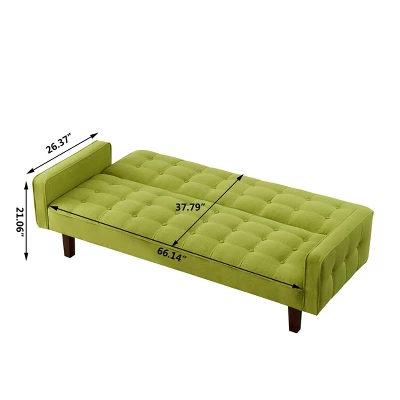 NicBex 73.62 Inch Linen Button Tufted Convertible Sofa Bed With Wood Legs For Living Room,Office,Apartment,Bedroom 5 NicBex 73.62 Inch Linen Button Tufted Convertible Sofa Bed With Wood Legs For Living Room,Office,Apartment,Bedroom - Image 3