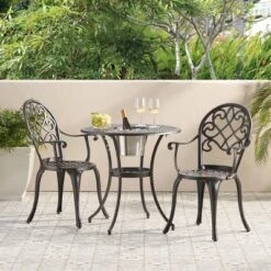 NicBex Outdoor Dining Table Set Metal Bistro Table With Two Chairs,Patio Furniture Bistro Set For Garden,Backyard,Poolside 18 NicBex Outdoor Dining Table Set Metal Bistro Table With Two Chairs,Patio Furniture Bistro Set For Garden,Backyard,Poolside -Nicbex GUEST 259b631f 99a3 4d12 9cc0 2e11d7ad1d7f