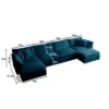 NicBex Couches For Living Room Comfort U-Shaped Couch Chenille Modular Large Sectional Sofa With Reversible Chaise And Double Extra Ottomans
