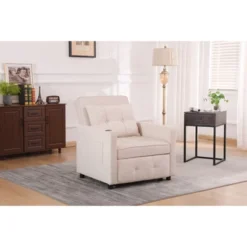NicBex 3-in-1 Convertible Sleeper Chair,Modern Folding Sofa Bed With Side Pocket,Comfortable Couches With USB Port For Living Room,Gray/Beige/Blue -Nicbex GUEST 26598483 8dc2 46b5 9a49 724fe97a0a36