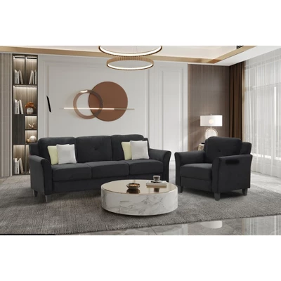 NicBex 3 Seater Sofa Couch With Soft Cushion Modern 74.9 Inch Comfy Couch With Tufted Button Back For Living Room 5 NicBex 3 Seater Sofa Couch With Soft Cushion Modern 74.9 Inch Comfy Couch With Tufted Button Back For Living Room - Image 3
