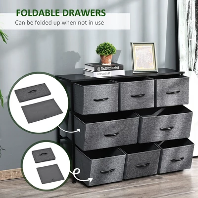 NicBex 8 Drawers Dresser For Bedroom,Fabric Dresser With Wooden Platform,Dressers For Kids Room,Living Room,Entry And Hallway,Dark Gray 6 NicBex 8 Drawers Dresser For Bedroom,Fabric Dresser With Wooden Platform,Dressers For Kids Room,Living Room,Entry And Hallway,Dark Gray - Image 4