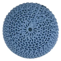 NicBex Knitted Cotton Round Pouf Comfortable And Durable Accent Furniture Ideal For Relaxing And Additional Seating, Dark Blue/Blue 9 NicBex Knitted Cotton Round Pouf Comfortable And Durable Accent Furniture Ideal For Relaxing And Additional Seating, Dark Blue/Blue -Nicbex GUEST 2854ca9b 58b7 45b1 93b7 53fb0383cd3e