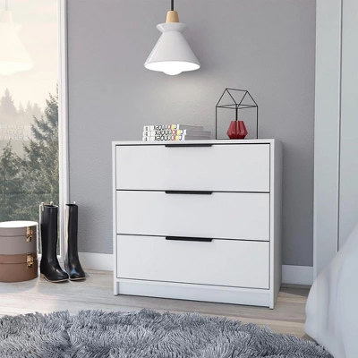 NicBex 3 Drawers Dresser For Bedroom,Modern Style Wooden Drawers With Black Handle,Dressers For Kids Room,Living Room,Entry And Hallway,White 6 NicBex 3 Drawers Dresser For Bedroom,Modern Style Wooden Drawers With Black Handle,Dressers For Kids Room,Living Room,Entry And Hallway,White - Image 4