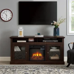 NicBex TV Stand 18" Electric Fireplace TV Stand Entertainment Center Media Console For Living Room, Bedroom