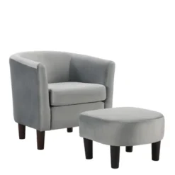 NicBex Swivel/Velvet Barrel Accent Chair & Ottoman Set Modern Armchair Sofa For Living Room Or Bedroom -Nicbex GUEST 2a8b9916 8f48 4381 8238 2c23bbfd61ba