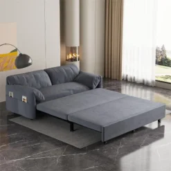 NicBex Velvet Loveseat Sofa Modern Convertible Pull-Out Sofa Bed With Side Storage For Living Room,Apartment,Gray 8 NicBex Velvet Loveseat Sofa Modern Convertible Pull-Out Sofa Bed With Side Storage For Living Room,Apartment,Gray -Nicbex GUEST 2a8c4227 d0f2 4028 934c c8df5f5fadb3