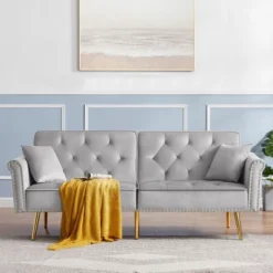 NicBex Velvet Loveseat Sofa,Mid Century Modern Tufted Sofa Couch With 2 Pillows And Nailhead Trim,2-Seater Loveseat For Living Room 14 NicBex Velvet Loveseat Sofa,Mid Century Modern Tufted Sofa Couch With 2 Pillows And Nailhead Trim,2-Seater Loveseat For Living Room -Nicbex GUEST 2c6666e6 f0ba 4056 93af b37fac52272d