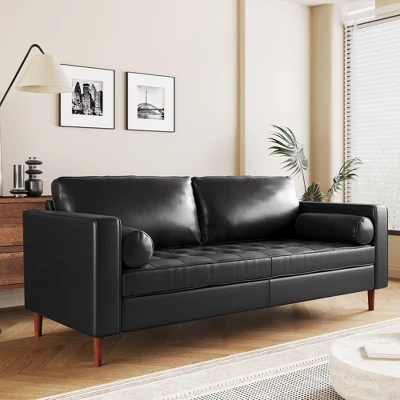 NicBex Modern 3-Seat Tufted Design Sofa Couch For Living Room,Bedroom,PU Leather Upholstered Lounge Settee Sofa With Deep Cushions 3 NicBex Modern 3-Seat Tufted Design Sofa Couch For Living Room,Bedroom,PU Leather Upholstered Lounge Settee Sofa With Deep Cushions