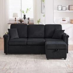 NicBex Modern Corduroy Sectional Sofa Futon Couch With Storage Ottoman,Comfortable 3-Seat Sofa Couch For Living Room,Apartment 20 NicBex Modern Corduroy Sectional Sofa Futon Couch With Storage Ottoman,Comfortable 3-Seat Sofa Couch For Living Room,Apartment -Nicbex GUEST 2d00c3e2 d942 46f2 ae70 07e88b00a7f8