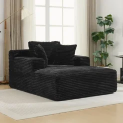 NicBex Modern Corduroy Upholstered Sofa Bed With Back Cushion & Removable Pillows,Fluffy Sleeper Chair For Living Room,Bedroom