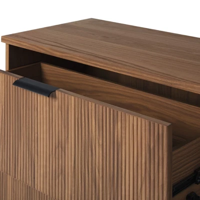 NicBex 3-Drawer Dresser With Reeded Drawer Finish,Mid-Century Style Bedroom Dressers,Chest Of Drawers For Living Room,Dining Room,Study,Coffee 5 NicBex 3-Drawer Dresser With Reeded Drawer Finish,Mid-Century Style Bedroom Dressers,Chest Of Drawers For Living Room,Dining Room,Study,Coffee - Image 3