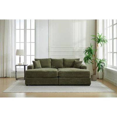 NicBex Couches For Living Room Modern Sectional Couch Flexible Combinations Corduroy Upholstered 2-seater Sofa Couch With Footstool 4 NicBex Couches For Living Room Modern Sectional Couch Flexible Combinations Corduroy Upholstered 2-seater Sofa Couch With Footstool - Image 2