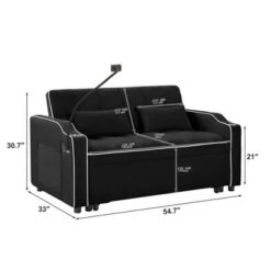NicBex Modern Velvet Adjustable Pull-Out Sofa Bed With Side Pockets & Swivel Phone Stand,Comfy Sleeper Sofa For Living Room,Apartment 13 NicBex Modern Velvet Adjustable Pull-Out Sofa Bed With Side Pockets & Swivel Phone Stand,Comfy Sleeper Sofa For Living Room,Apartment -Nicbex GUEST 30cd3c8f 2640 4cd3 854b 43e1e941488f