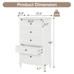 NicBex Modern 5-Drawer White Bedroom Dressers With Solid Wood Legs,Chest Of Drawers For Bedroom,Entryway,Wooden Dresser Chest 9 NicBex Modern 5-Drawer White Bedroom Dressers With Solid Wood Legs,Chest Of Drawers For Bedroom,Entryway,Wooden Dresser Chest -Nicbex GUEST 3116a002 8f36 4dde a5de d0e53489e9eb