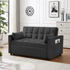 NicBex Modern Velvet Loveseat Futon Sofa Couch With Pullout Bed And Reclining Backrest For Living Room,Apartment,Office 8 NicBex Modern Velvet Loveseat Futon Sofa Couch With Pullout Bed And Reclining Backrest For Living Room,Apartment,Office -Nicbex GUEST 33ca2887 ba89 4ff2 95f4 55c59ed50408