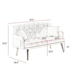NicBex Teddy Fabric Loveseat Sofa Modern Upholstered Loveseat Couch With Metal Legs Small Tufted Sofa Couch For Bedroom,Living Room 9 NicBex Teddy Fabric Loveseat Sofa Modern Upholstered Loveseat Couch With Metal Legs Small Tufted Sofa Couch For Bedroom,Living Room -Nicbex GUEST 33e28ccc ea87 4083 9ec6 7828f92a2de7
