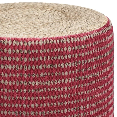 NicBex Chic Round Braided Pouf Ottoman Multicolored Footstool For Living Room, Bedroom,Natural/Maroon 3 NicBex Chic Round Braided Pouf Ottoman Multicolored Footstool For Living Room, Bedroom,Natural/Maroon