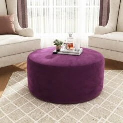 NicBex 30" Modern Ottoman With Velvet Fabric, Upholstered Foot Stool With Cushioned Seat, Round Ottoman Pouf For Living Room, Bedroom 19 NicBex 30" Modern Ottoman With Velvet Fabric, Upholstered Foot Stool With Cushioned Seat, Round Ottoman Pouf For Living Room, Bedroom -Nicbex GUEST 35a4295a bc3a 4e38 9a39 d59dfa5147b6