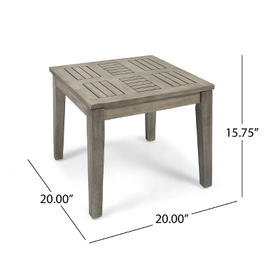 NicBex 20" Square Acacia Wood Outdoor Side End Table,Accent Transitional Style Patio Side Table For Deck & Garden,Outdoor Furniture 4 NicBex 20" Square Acacia Wood Outdoor Side End Table,Accent Transitional Style Patio Side Table For Deck & Garden,Outdoor Furniture - Image 2