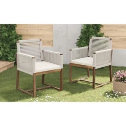 NicBex Polyester Patio Dining Chairs Set Of 2,Outdoor Chairs With Rope Design Back And Arms,Kitchen Chairs For Dining Room,Backyard -Nicbex GUEST 3790da71 1c44 4ae9 885a a3a824c4123e