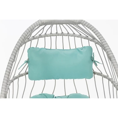 NicBex Outdoor Patio Wicker Hanging Egg Chair With Cushion And Stand For Patio Bedroom Porch Garden 4 NicBex Outdoor Patio Wicker Hanging Egg Chair With Cushion And Stand For Patio Bedroom Porch Garden - Image 2