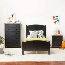 NicBex 5 Drawers Dresser For Bedroom,Black Chest Of Drawers With Round Handle,Modern Wood Dressers For Closet,Living Room,Hallway,Black -Nicbex GUEST 38a3580f 726f 4a22 99e9 91e52e312e57