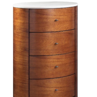 NicBex 5 Drawers Dresser For Bedroom,Walnut Chest Of Drawers With Marble Table,Modern Wood Dressers For Closet,Living Room,Hallway,Walnut 4 NicBex 5 Drawers Dresser For Bedroom,Walnut Chest Of Drawers With Marble Table,Modern Wood Dressers For Closet,Living Room,Hallway,Walnut - Image 2