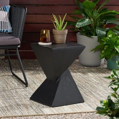 NicBex Outdoor End Table Modern Twisted Hourglass Design Outdoor Side Table, Concrete Patio Table Outdoor Coffee Table For Backyard, Balcony, Porch 5 NicBex Outdoor End Table Modern Twisted Hourglass Design Outdoor Side Table, Concrete Patio Table Outdoor Coffee Table For Backyard, Balcony, Porch - Image 3