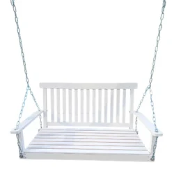 NicBex 2-Seat Outdoor Hanging Wood Porch Swing With Armrests For Patio Bedroom Garden -Nicbex GUEST 39bb64ed 131e 4d29 a02c 172ecc1c2411