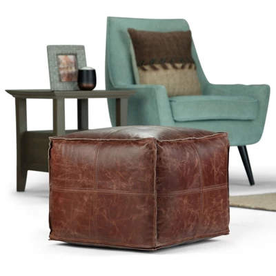 NicBex Square Pouf Ottoman Versatile Accent Furniture For Comfort And Additional Seating, Brown 4 NicBex Square Pouf Ottoman Versatile Accent Furniture For Comfort And Additional Seating, Brown - Image 2