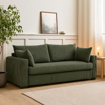 NicBex Modern Minimalist Corduroy Loveseat Sofa Couch With Two Pillows,2-Seat Lounge Sofa For Living Room,Apartment 9 NicBex Modern Minimalist Corduroy Loveseat Sofa Couch With Two Pillows,2-Seat Lounge Sofa For Living Room,Apartment - Image 7