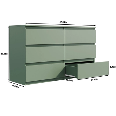 NicBex 6 Hidden-Handle Drawers Dresser,Modern Dressers With Simple Color For Living Room,Family Study,Hallway And Entryway,Bedroom Furniture 6 NicBex 6 Hidden-Handle Drawers Dresser,Modern Dressers With Simple Color For Living Room,Family Study,Hallway And Entryway,Bedroom Furniture - Image 4