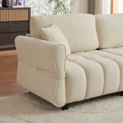NicBex Couches For Living Room 80" Cloud Sofa Premium Chenille Fabric Upholstered 3-seat Sofa Couch With Pillows And Solid Wood, Beige -Nicbex GUEST 4221549a 503a 4de7 aa3f 393ee0382e78
