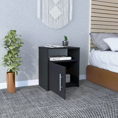 NicBex Modern Nightstand With Single Door Cabinet,23.07" Bedside Table With Shelf,Wood Night Stand With Metal Handles For Bedroom,Living Room 7 NicBex Modern Nightstand With Single Door Cabinet,23.07" Bedside Table With Shelf,Wood Night Stand With Metal Handles For Bedroom,Living Room - Image 5
