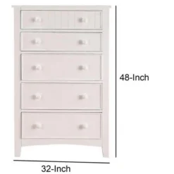 NicBex 5 Drawer Dresser For Bedroom,Modern Style Drawers With White Round Handle,Dressers For Kids Room,Living Room,Entry And Hallway,White -Nicbex GUEST 433347e3 6175 48eb b6a1 e69ec9081972